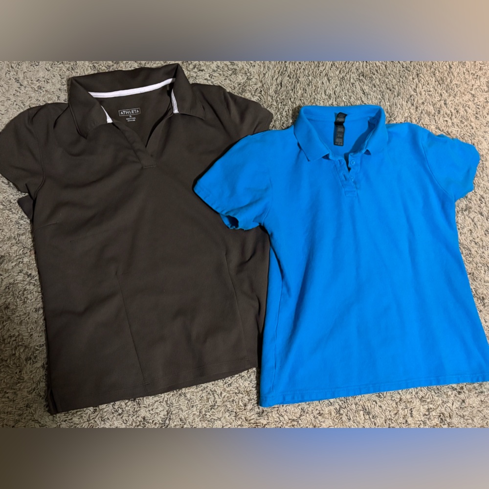 Set of two women’s Blue and Brown Polo Shirts L/XL